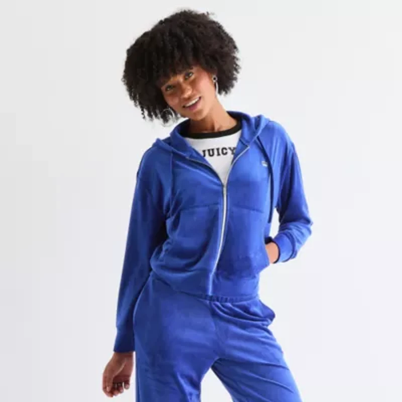 Juicy By Couture Womens Hooded Lightweight Juniors Track Jacket