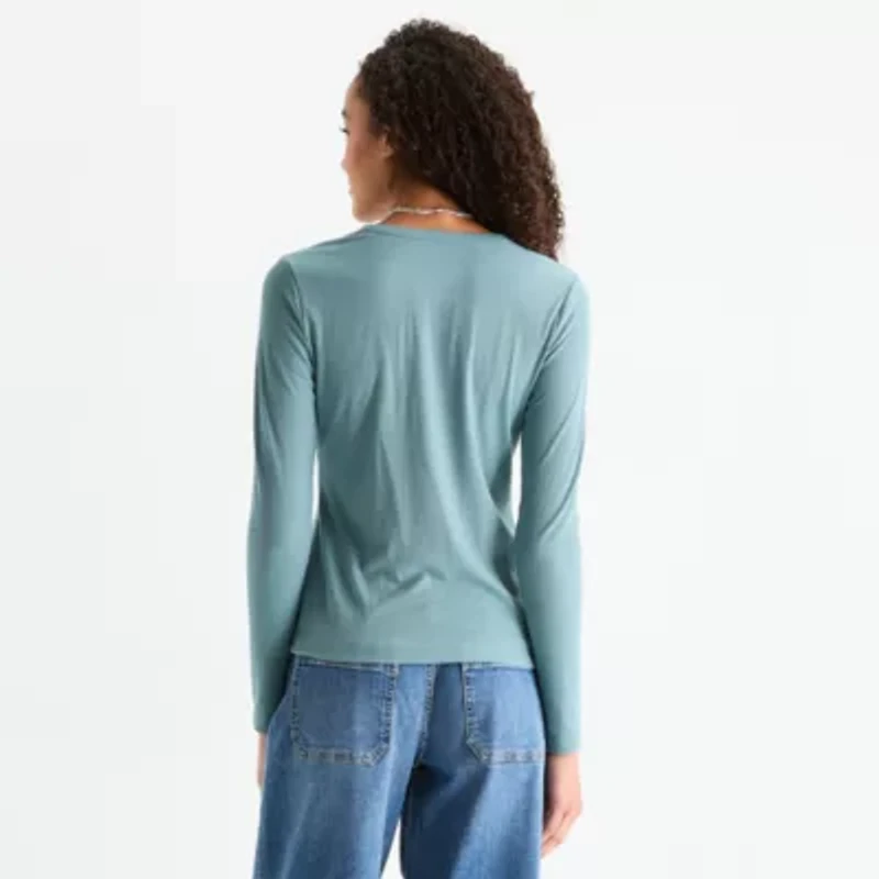 a.n.a Womens Crew Neck Long Sleeve T-Shirt