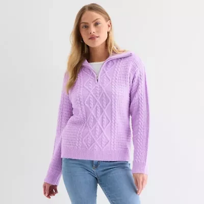 St. John's Bay Womens Long Sleeve Pullover Sweater