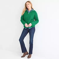 St. John's Bay Womens Mock Neck Long Sleeve Pullover Sweater