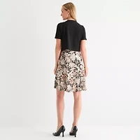 Perceptions Womens Floral Jacket Dress