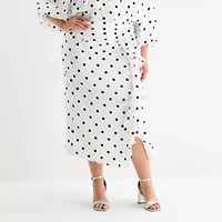 Worthington Womens Mid Rise Long Pencil Skirt Plus