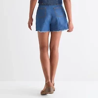 by&by Womens Juniors Mid Rise Wrap Skirt