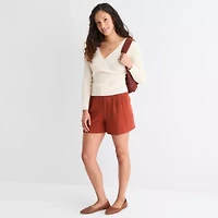 by&by Womens V Neck Juniors Blouse