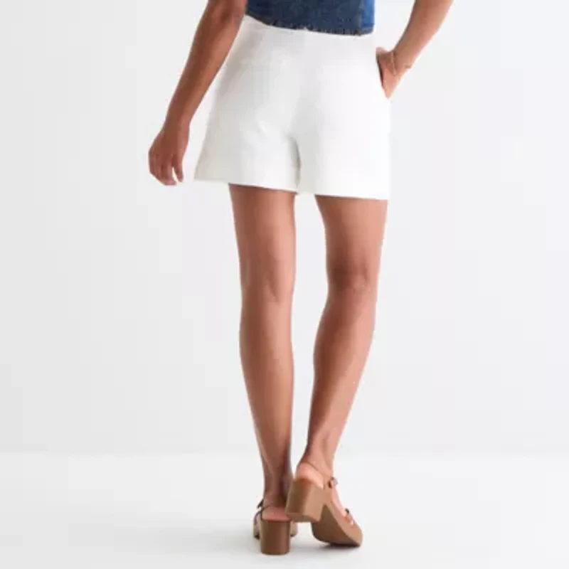 by&by Womens Mid Rise Juniors Pleated Short