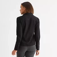 Liz Claiborne Womens Long Sleeve Cuffed Regular Fit Button-Down Shirt
