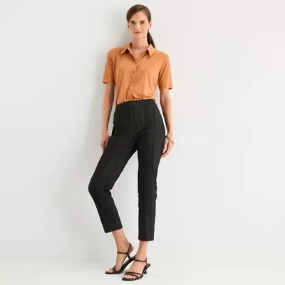 Worthington Womens Slim Mid Rise Pant