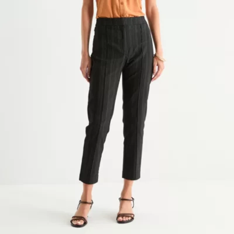 Worthington Womens Slim Mid Rise Pant