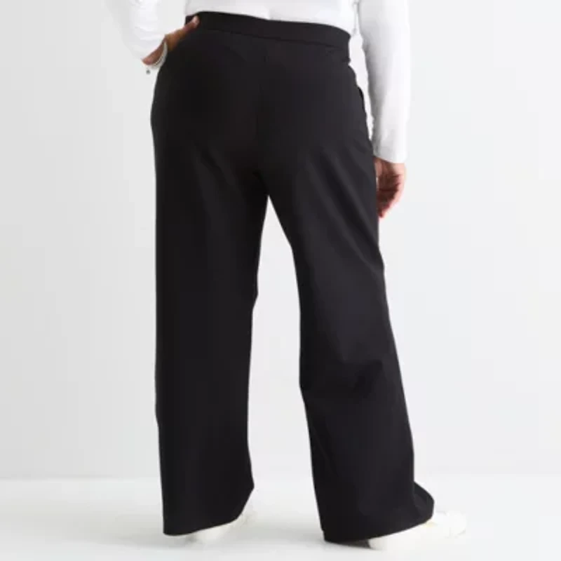 St. John's Bay Womens Wide Leg Plus Pull-On Pant