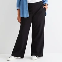 St. John's Bay Womens Wide Leg Plus Pull-On Pant