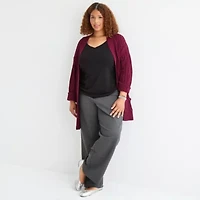 St. John's Bay Womens Wide Leg Plus Pull-On Pant