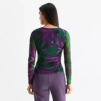 Bold Elements Womens Round Neck Long Sleeve Blouse