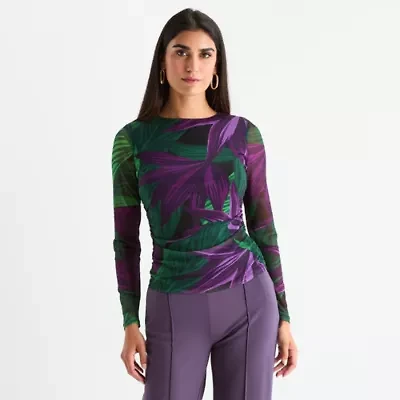 Bold Elements Womens Round Neck Long Sleeve Blouse