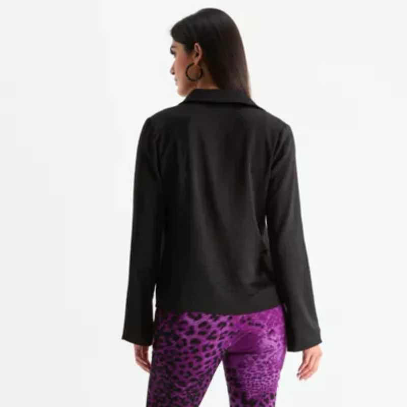 Bold Elements Womens Long Sleeve Satin Blouse