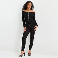 Bold Elements Womens Long Sleeve Open Front Zipper Cardigan