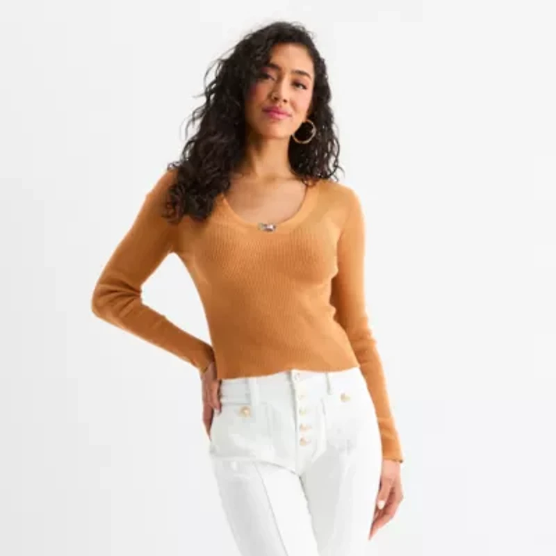 Bold Elements Womens V Neck Long Sleeve Pullover Sweater