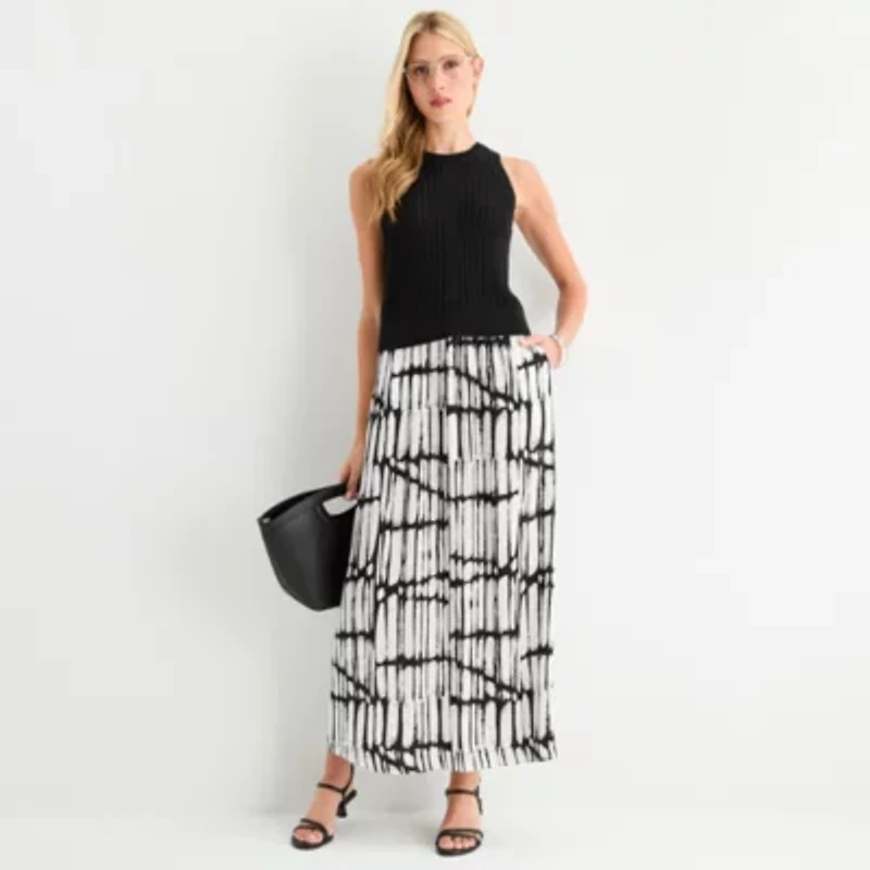 Worthington Womens Crew Neck Sleeveless Pullover Sweater