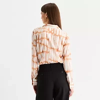 Worthington Womens Cuffed Long Sleeve Regular Fit Button-Down Shirt