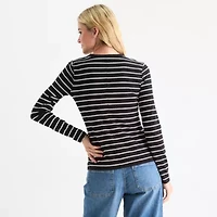a.n.a Womens Crew Neck Long Sleeve T-Shirt