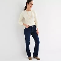 St. John's Bay Womens Crew Neck Adaptive Long Sleeve Easy-on + Easy-off Pullover Sweater