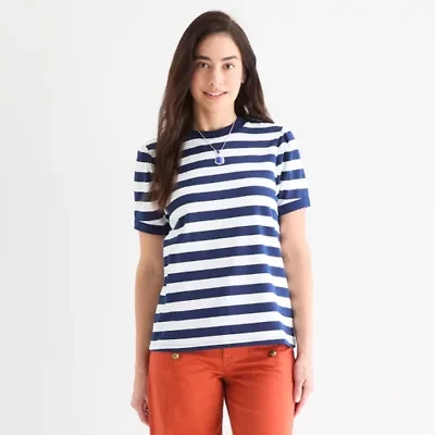 St. John's Bay Womens Short Sleeve Sweatshirt