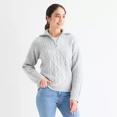 St. John's Bay Womens Long Sleeve Pullover Sweater
