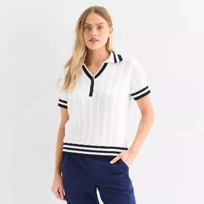 St. John's Bay Womens Short Sleeve Pullover Sweater