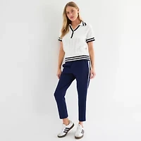 St. John's Bay Womens Short Sleeve Pullover Polo Sweater