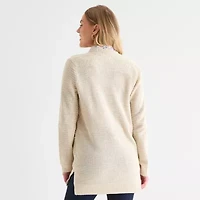 St. John's Bay Womens Long Sleeve Open Front Cardigan