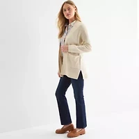 St. John's Bay Womens Long Sleeve Open Front Cardigan