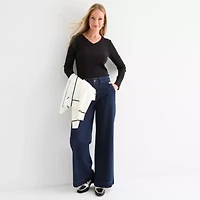 Liz Claiborne Womens V Neck Long Sleeve T-Shirt