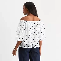 Worthington Womens Long Sleeve Blouse