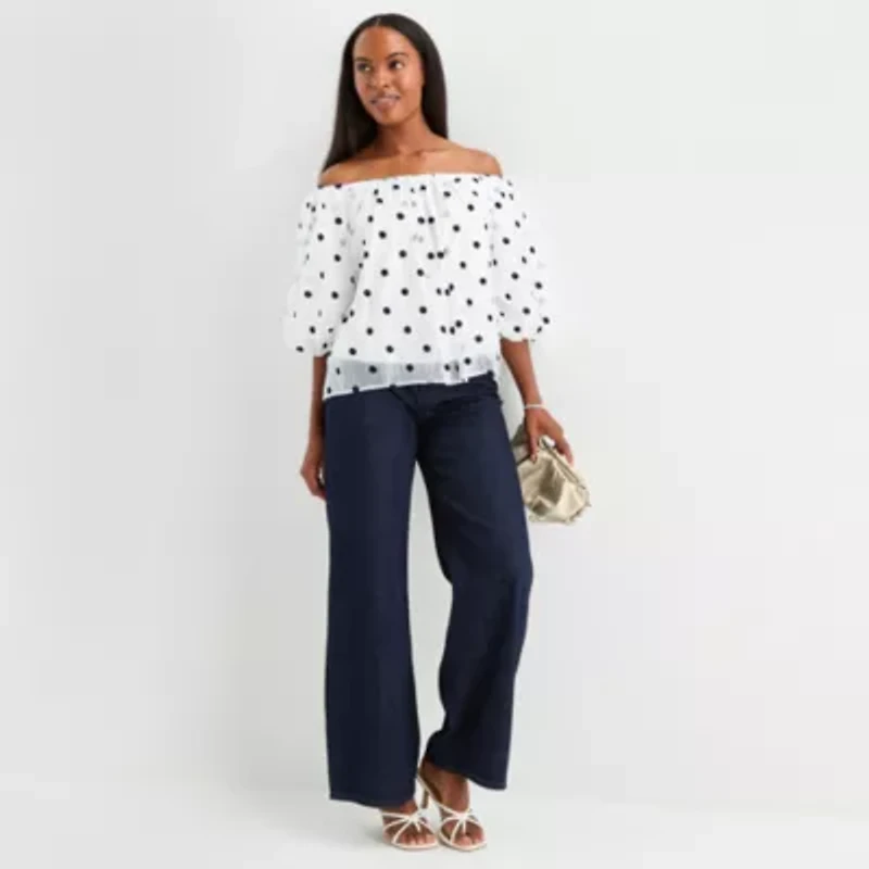 Worthington Womens Long Sleeve Blouse