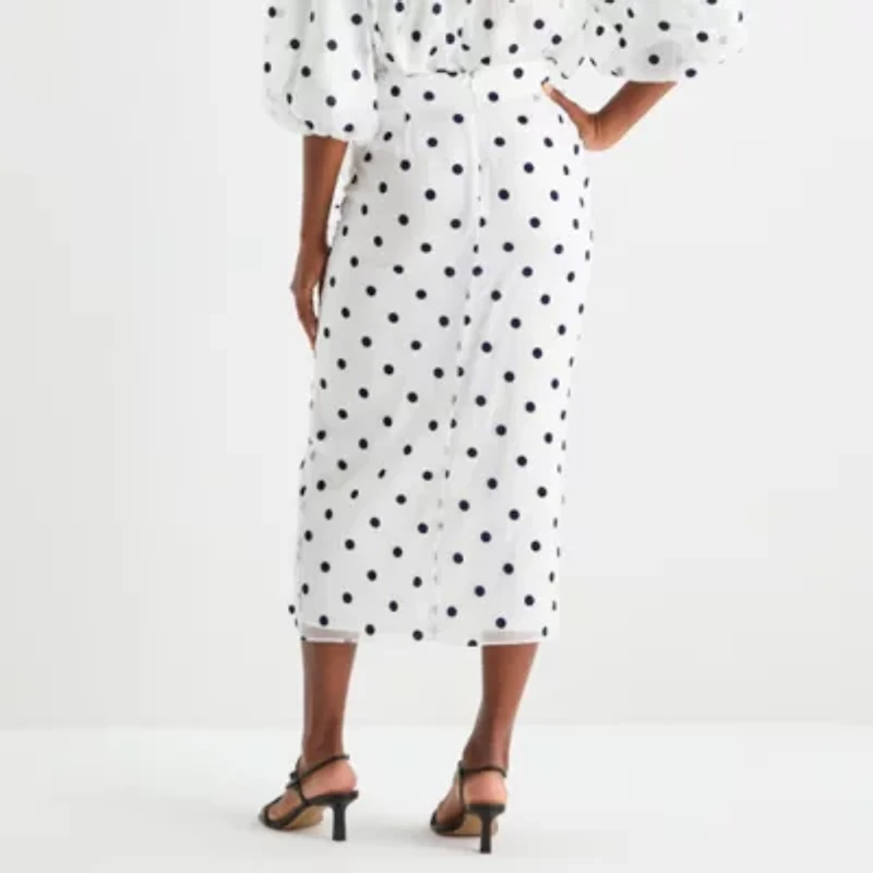Worthington Womens Mid Rise Long Pencil Skirt