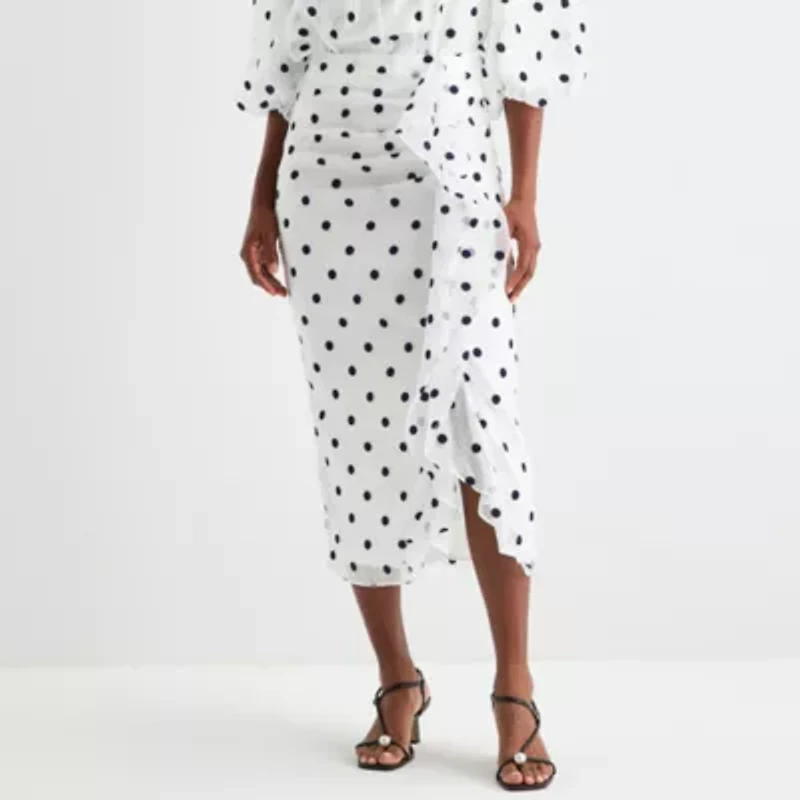 Worthington Womens Mid Rise Long Pencil Skirt