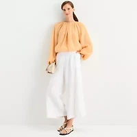 Worthington Womens Crew Neck Long Sleeve Blouse