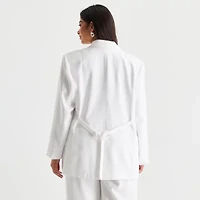 Worthington Womens Regular Fit Blazer Plus