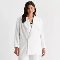 Worthington Womens Regular Fit Blazer Plus