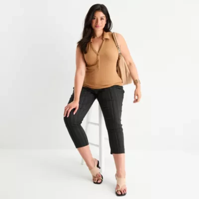 Worthington Womens Sleeveless Plus Tank Top
