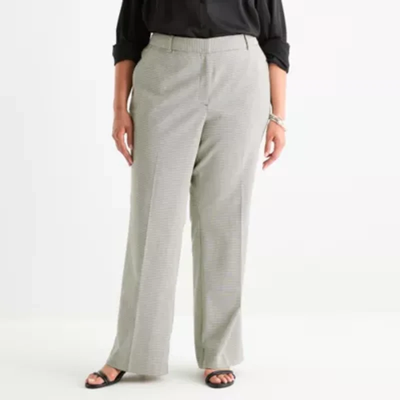Worthington Womens Plus Straight Trouser