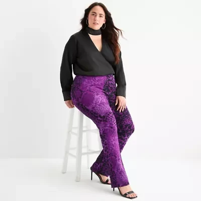 Bold Elements Womens Bootcut Mid Rise Regular Fit Plus Trouser