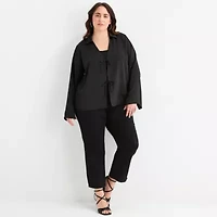 Bold Elements Womens Long Sleeve Satin Plus Blouse