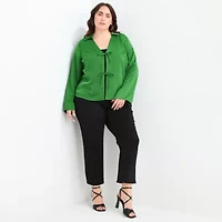 Bold Elements Womens Plus Long Sleeve Satin Blouse