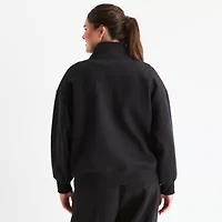 Xersion Womens Super Soft Fleece Rib Half Zip Pullover Plus