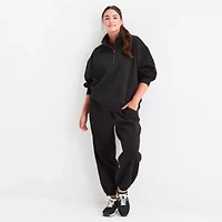 Xersion Womens Super Soft Fleece Rib Half Zip Pullover Plus
