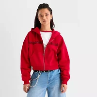 Joaquina for JCPenney Womens Long Sleeve Fleece Zipper Juniors Hoodie