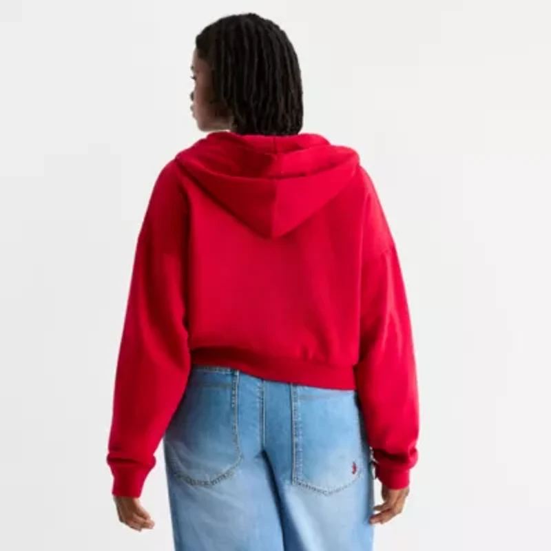 Joaquina for JCPenney Womens Long Sleeve Fleece Zipper Juniors Plus Hoodie