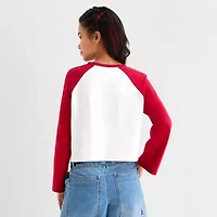 Joaquina for JCPenney Womens Crew Neck Long Sleeve Juniors T-Shirt