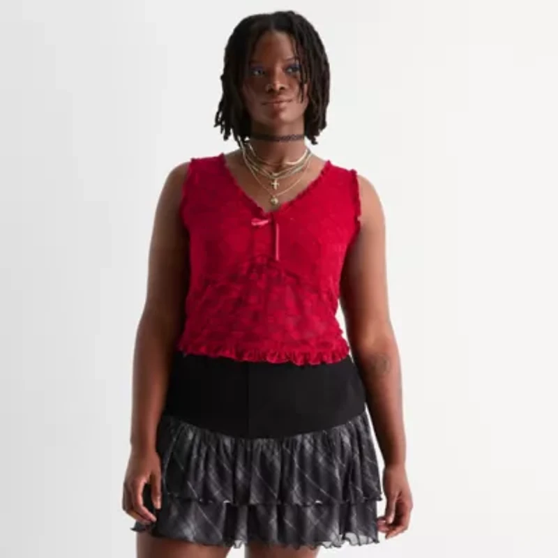 Joaquina for JCPenney Womens-Juniors Plus V Neck Tank Top
