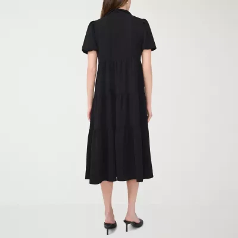 Sam And Jess Womens Short Sleeve Fit + Flare Dress